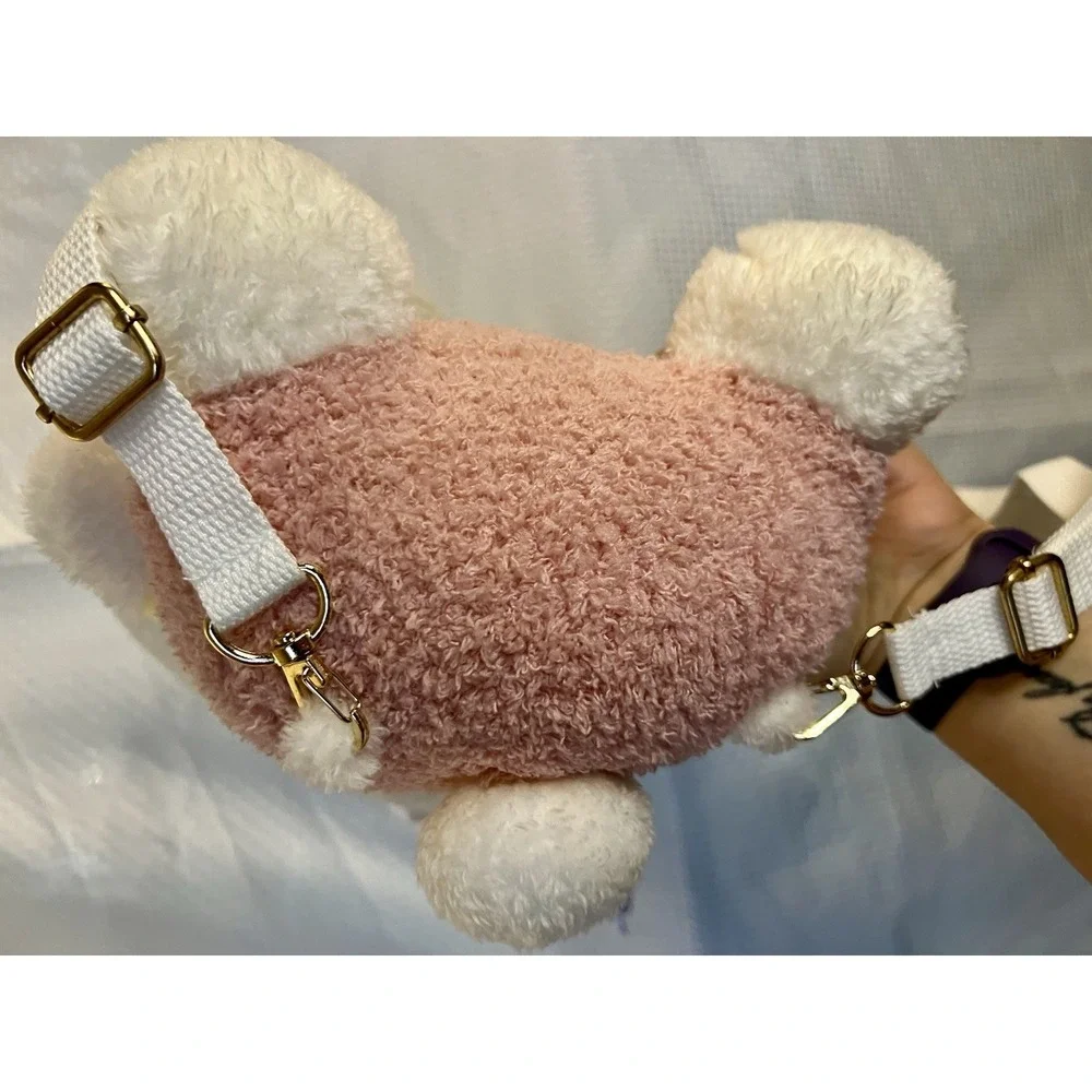 Sanrio Hello Kitty Plush Backpack Pink Yellow Adjustable Straps‎ Inside Pocket